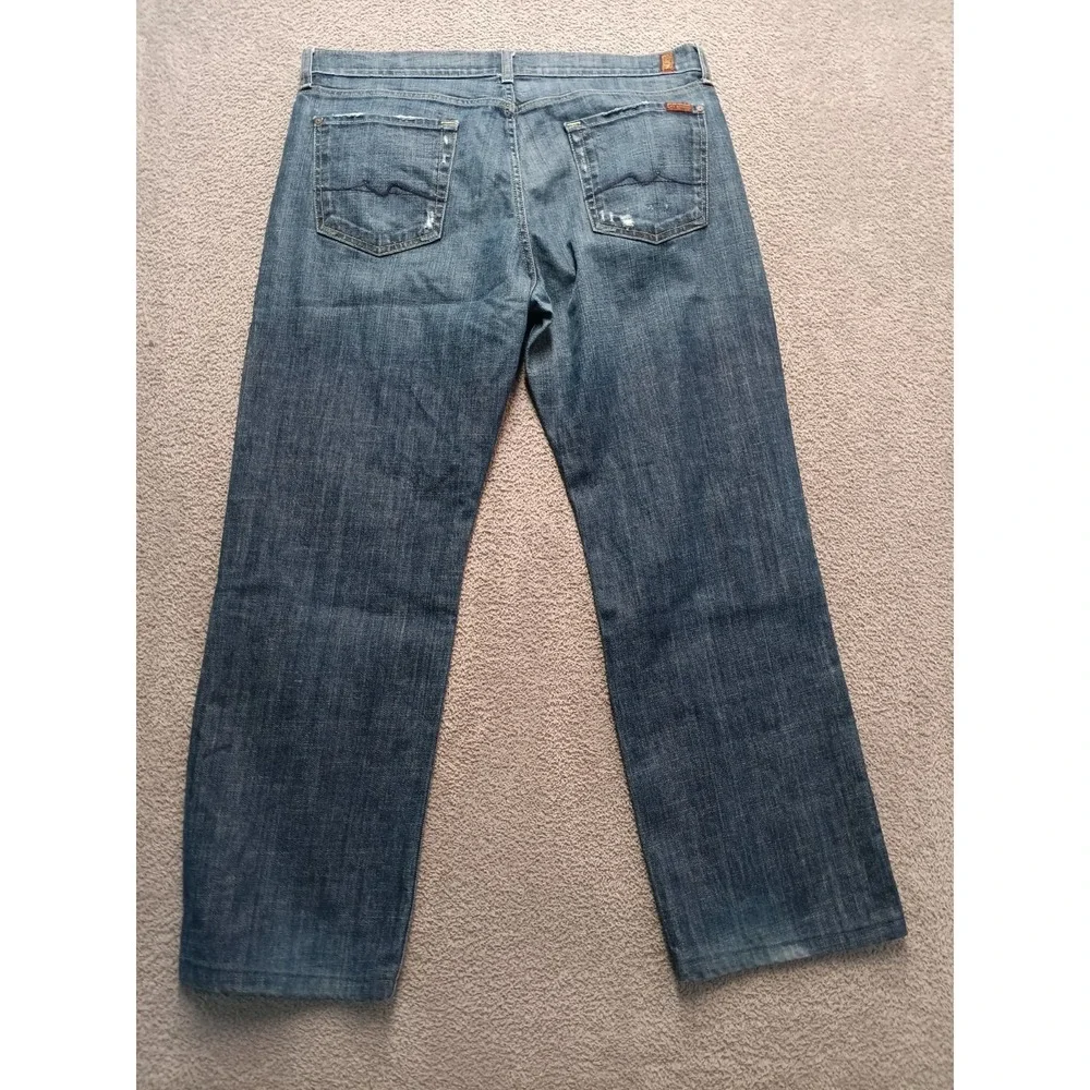 7 For All Mankind Relaxed‎ Men's Jeans Size 38x31.5 Straight Leg Stretch Denim